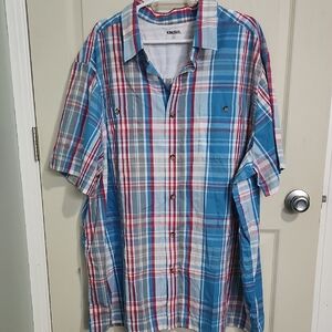 KingSize Men's Multicolor Plaid Button Down Shirt